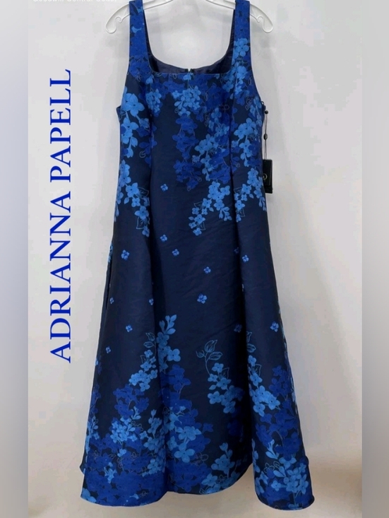 Adrianna Papell Dresses & Skirts - (C-19) SALE! New Adrianna Papell Women's Navy Flora A-Line Dress 16P